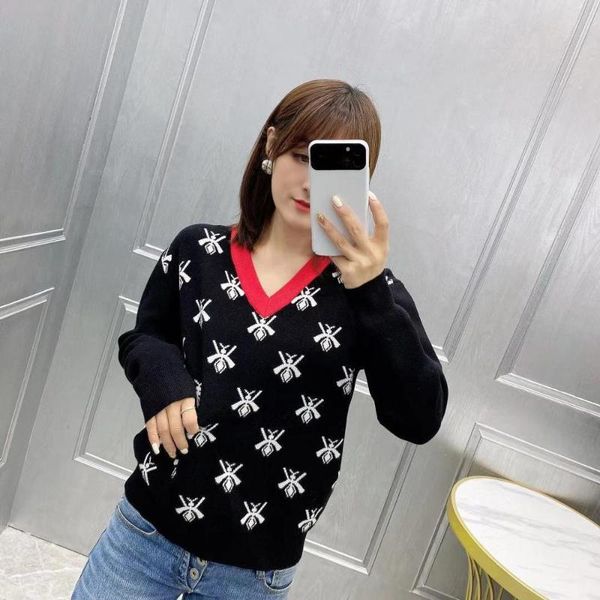 women's sweaters fashion wz1215 2021 runway luxury european design party style clothing, White;black
women's sweaters fashion wz1215 2021 runway luxury european design party style clothing, White;black