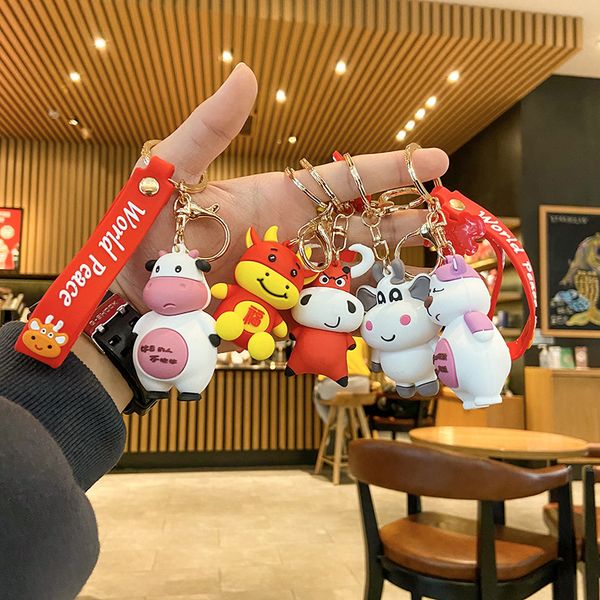 keyring keychain 2021 year of the ox cartoon mascot silicone cow backpack key chain accessories lovers schoolbag, Silver
keyring keychain 2021 year of the ox cartoon mascot silicone cow backpack key chain accessories lovers schoolbag, Silver