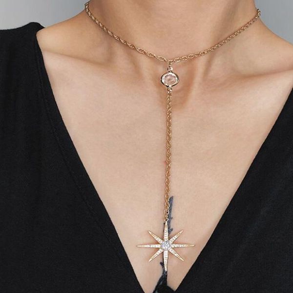 pendant necklaces fashion simple star anise long necklace exquisite female rhinestone choker chain charming women's party jewelry, Silver
pendant necklaces fashion simple star anise long necklace exquisite female rhinestone choker chain charming women's party jewelry, Silver