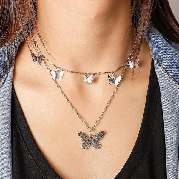 pendant necklaces fashion tassel butterfly pendants for women asymmetric multi-layer chain necklace gold color jewelry gifts, Silver
pendant necklaces fashion tassel butterfly pendants for women asymmetric multi-layer chain necklace gold color jewelry gifts, Silver