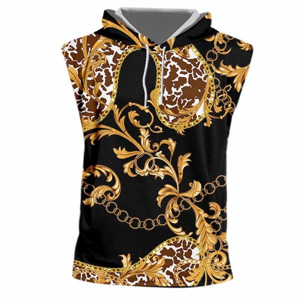 men' tank ifpd baroque style black hooded vest 3d print luxury golden chain novelty fashion streetwear cool casual 5xl, White;black
men' tank ifpd baroque style black hooded vest 3d print luxury golden chain novelty fashion streetwear cool casual 5xl, White;black