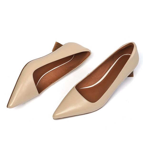 Womens genuine leather kitten heel pointed toe slip-on pumps OL style elegant ladies soft comfortable daily dress heels shoes, Khaki
Womens genuine leather kitten heel pointed toe slip-on pumps OL style elegant ladies soft comfortable daily dress heels shoes, Khaki