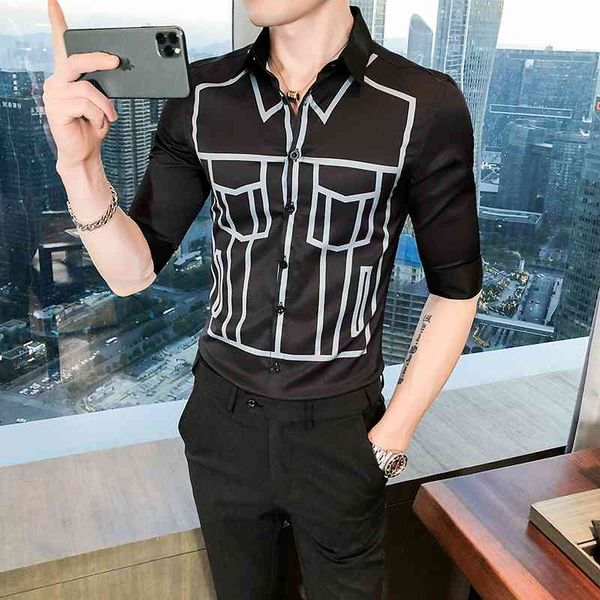 fashion printed shirts for men summer short sleeve casual shirt slim fit streetwear gentleman dress shirts camisa masculina 210527, White;black
fashion printed shirts for men summer short sleeve casual shirt slim fit streetwear gentleman dress shirts camisa masculina 210527, White;black