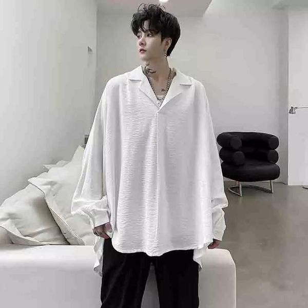 men's casual shirts oversize shirt long sleeve loose design minority lantern korean fashion suit collar, White;black
men's casual shirts oversize shirt long sleeve loose design minority lantern korean fashion suit collar, White;black
