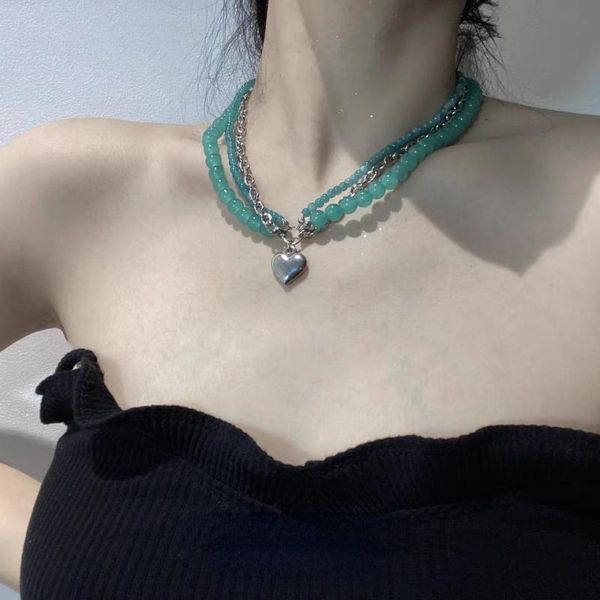 chains jade necklace female titanium steel love clavicle chain pendant accessories hip hop trend for women, Silver
chains jade necklace female titanium steel love clavicle chain pendant accessories hip hop trend for women, Silver