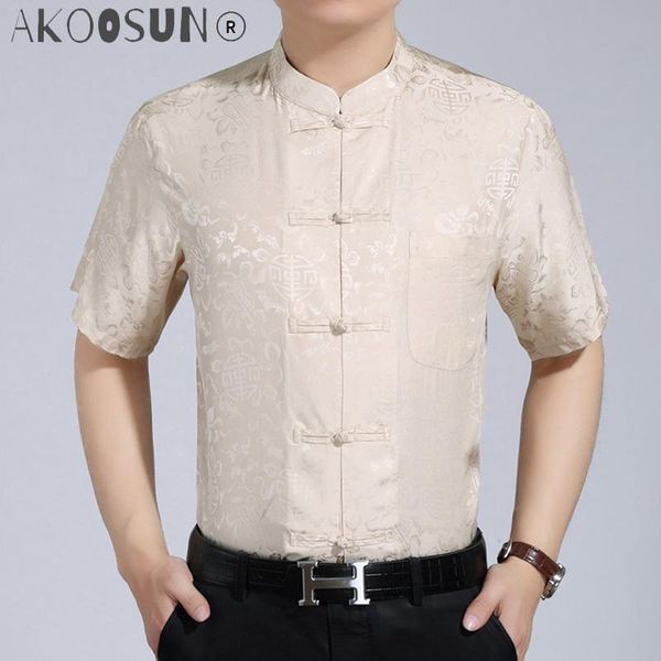 men's casual shirts ayuansue summer chinese style 100% silk shirt for men short-sleeved printing stand-up collar 3019 pwx03, White;black
men's casual shirts ayuansue summer chinese style 100% silk shirt for men short-sleeved printing stand-up collar 3019 pwx03, White;black