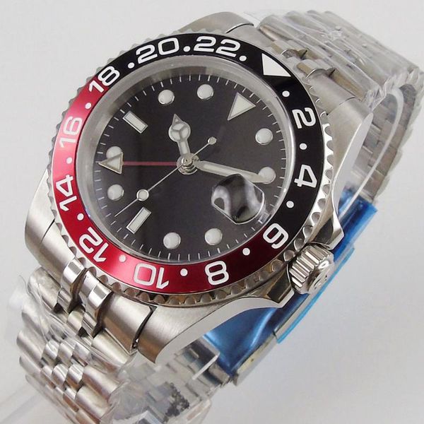 wristwatches 40mm automatic men's watch black dial jubilee strap gmt date indicator sapphire glass case wristwatch, Slivery;brown
wristwatches 40mm automatic men's watch black dial jubilee strap gmt date indicator sapphire glass case wristwatch, Slivery;brown