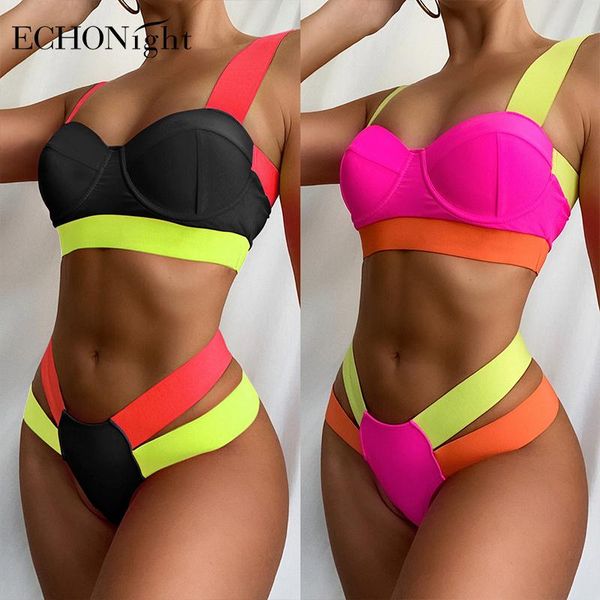 women's swimwear echonight brazilian bikini 2021 neon patchwork swimsuits push up biquini bathing suit bikinis, White;black
women's swimwear echonight brazilian bikini 2021 neon patchwork swimsuits push up biquini bathing suit bikinis, White;black