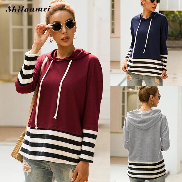 women's hoodies & sweatshirts 2021 autumn fashion thin hooded pullovers women striped patchwork female loose casual hoody sweatshirt, Black
women's hoodies & sweatshirts 2021 autumn fashion thin hooded pullovers women striped patchwork female loose casual hoody sweatshirt, Black