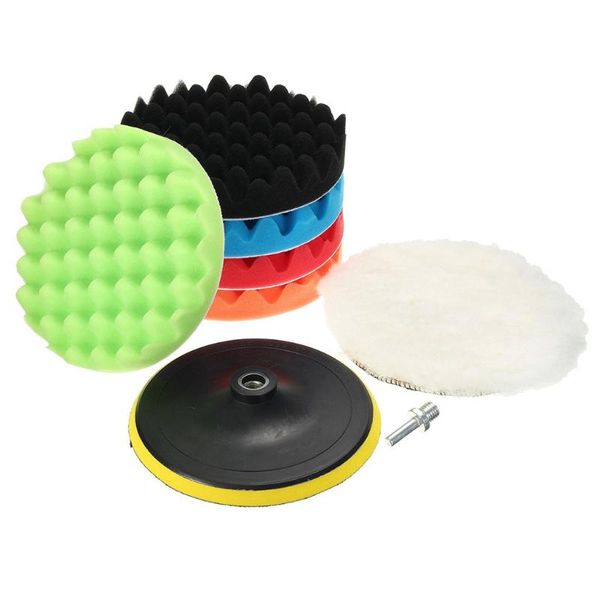 car sponge 7pcs and woolen polishing waxing buffing pads kits with m14 drill adapter auto products accessories high quality
car sponge 7pcs and woolen polishing waxing buffing pads kits with m14 drill adapter auto products accessories high quality