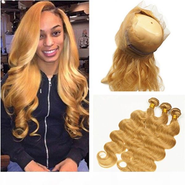 #27 strawberry blonde body wave brazilian hair bundles with 360 closure honey blonde wavy 360 lace frontal 22.5x4x2" with weaves 3bundl, Black;brown 
#27 strawberry blonde body wave brazilian hair bundles with 360 closure honey blonde wavy 360 lace frontal 22.5x4x2" with weaves 3bundl, Black;brown