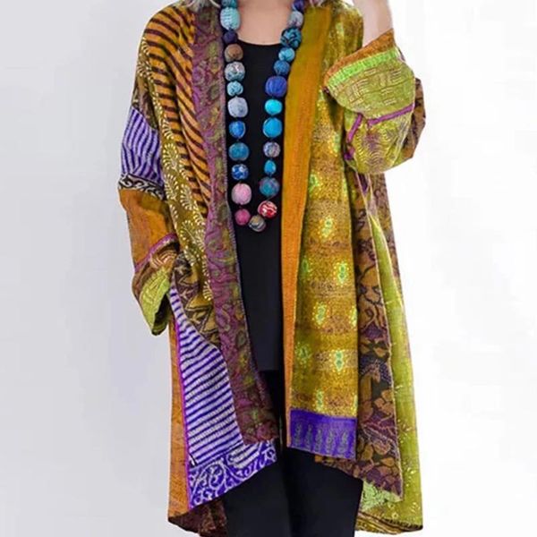 women's jackets coat color printing cardigan without placket long sleeves loose outwear women vintage streetwear plus size 5xl clothing, Black;brown
women's jackets coat color printing cardigan without placket long sleeves loose outwear women vintage streetwear plus size 5xl clothing, Black;brown