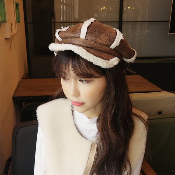 hat lady autumn and winter plush duck tongue hat warm octagonal hat winter warm british beret, Blue;gray
hat lady autumn and winter plush duck tongue hat warm octagonal hat winter warm british beret, Blue;gray