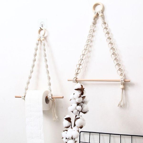 nordic macrame wall hanging wooden stick toilet paper holder towel hanger hand-woven bedroom living room decoration
nordic macrame wall hanging wooden stick toilet paper holder towel hanger hand-woven bedroom living room decoration