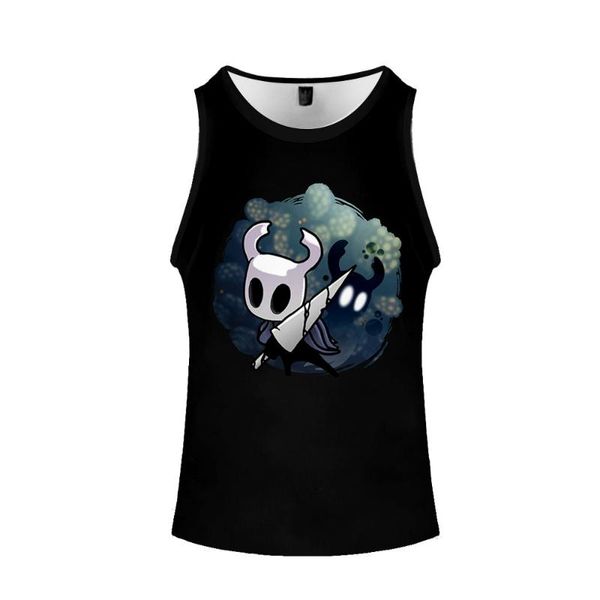 men' tank game hollow knight vest summer action adventure print men women sports vests fitness tee, White;black
men' tank game hollow knight vest summer action adventure print men women sports vests fitness tee, White;black