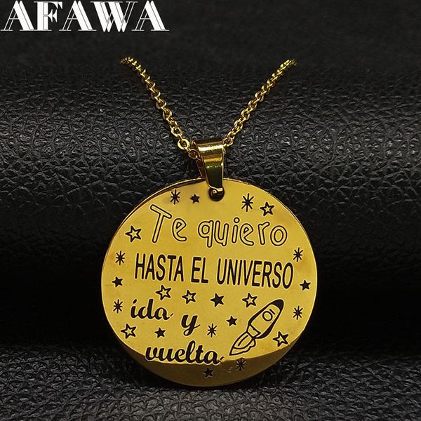 pendant necklaces 2021 fashion te quiero hasta el unverso ida u vuelta stainless steel necklace women jewelry collares mujer n18774s01, Silver
pendant necklaces 2021 fashion te quiero hasta el unverso ida u vuelta stainless steel necklace women jewelry collares mujer n18774s01, Silver