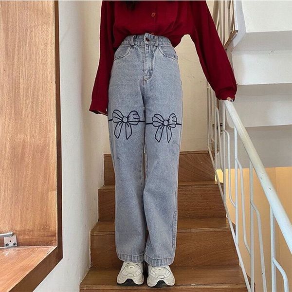 portrait personality bow embroidered women's high-waist jeans wide leg loose-leg thin in old-fashioned pants qkr5, Blue
portrait personality bow embroidered women's high-waist jeans wide leg loose-leg thin in old-fashioned pants qkr5, Blue