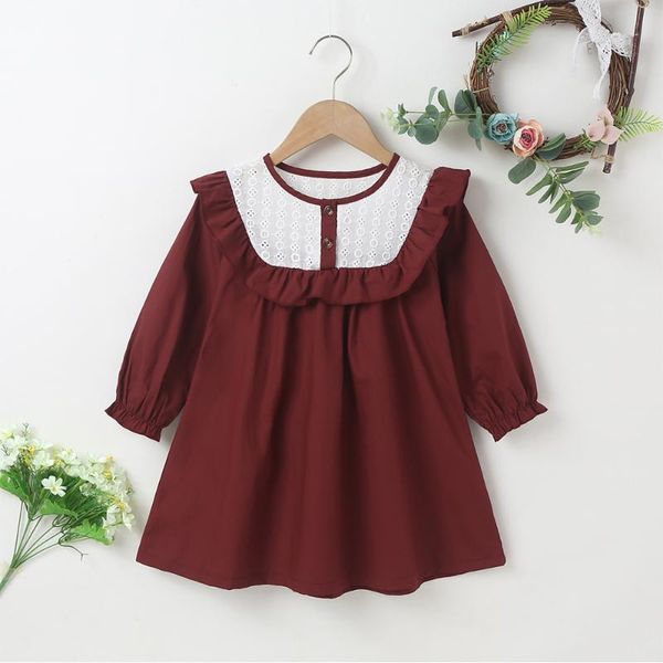 girl's dresses winter 2021 girls dress long sleeve o neck patchwork ruffles claret cute streetwear vestidos 18m-6t, Red;yellow
girl's dresses winter 2021 girls dress long sleeve o neck patchwork ruffles claret cute streetwear vestidos 18m-6t, Red;yellow