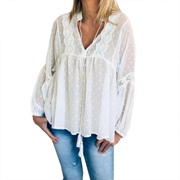 women's blouses & shirts blouse women v-neck solid long sleeve lace lantern fashion shirt korean enteritos largos mujer elegant #7, White
women's blouses & shirts blouse women v-neck solid long sleeve lace lantern fashion shirt korean enteritos largos mujer elegant #7, White