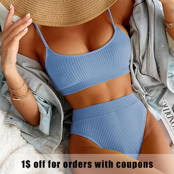 women's swimwear bikini set mujer solid women' swimsuit high waist ribbed push up beachwear polyester two-piece biquini withpad, White;black
women's swimwear bikini set mujer solid women' swimsuit high waist ribbed push up beachwear polyester two-piece biquini withpad, White;black