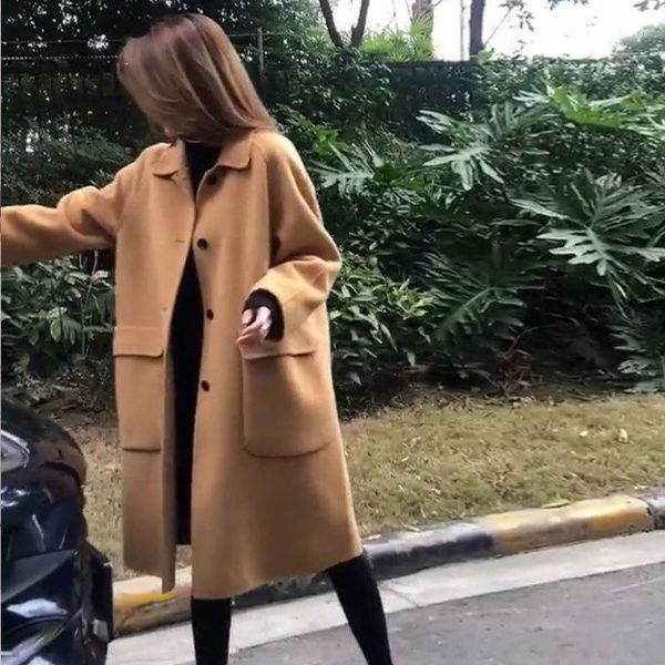 high end europe station double faced cashmere overcoat women's middle long hepburn tweed small all wool & blends, Black
high end europe station double faced cashmere overcoat women's middle long hepburn tweed small all wool & blends, Black