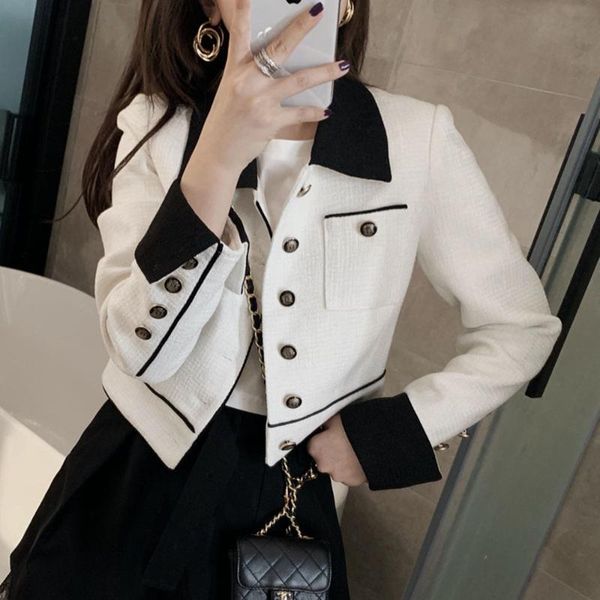 women's jackets elegant coat female spring autumn small fragrance short jacket color matching wild slim slimming suit, Black;brown
women's jackets elegant coat female spring autumn small fragrance short jacket color matching wild slim slimming suit, Black;brown