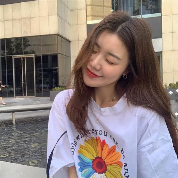 women's t-shirt summer 2021 cotton loose casual female fashionable print half sleeve shirt with short sleeves, White
women's t-shirt summer 2021 cotton loose casual female fashionable print half sleeve shirt with short sleeves, White