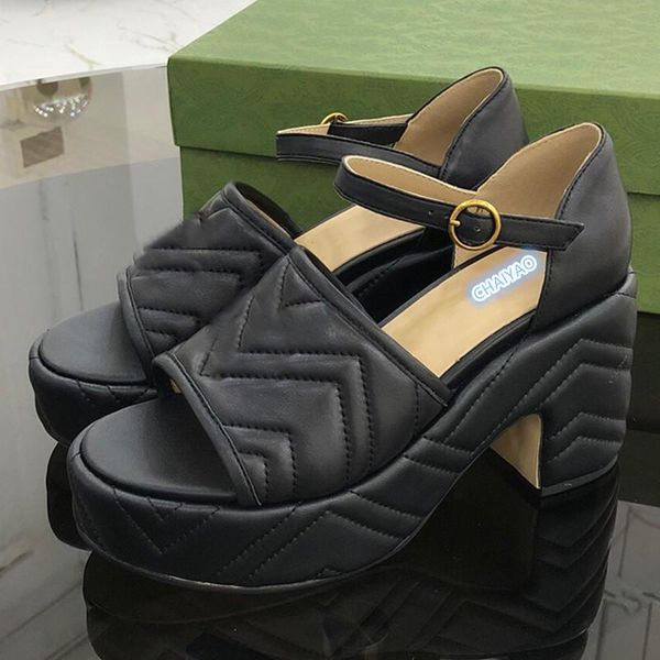 dress shoes 2021 fashion womens black matelassé high platform sandal leather summer thick wedge sole ankle wrap slipper size 35-42
dress shoes 2021 fashion womens black matelassé high platform sandal leather summer thick wedge sole ankle wrap slipper size 35-42