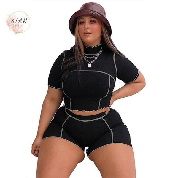 plus size clothing 2 piece set women bodycon super stretchy elastic waist crop and shorts sets casual wholesale drop 211106, Black
plus size clothing 2 piece set women bodycon super stretchy elastic waist crop and shorts sets casual wholesale drop 211106, Black