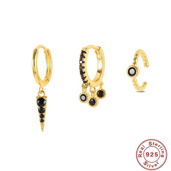 hoop & huggie canner 3 pcs/set black zircon earing 925 silver ear earrings for women cuffs unpierced ears plata de ley in, Golden;silver
hoop & huggie canner 3 pcs/set black zircon earing 925 silver ear earrings for women cuffs unpierced ears plata de ley in, Golden;silver
