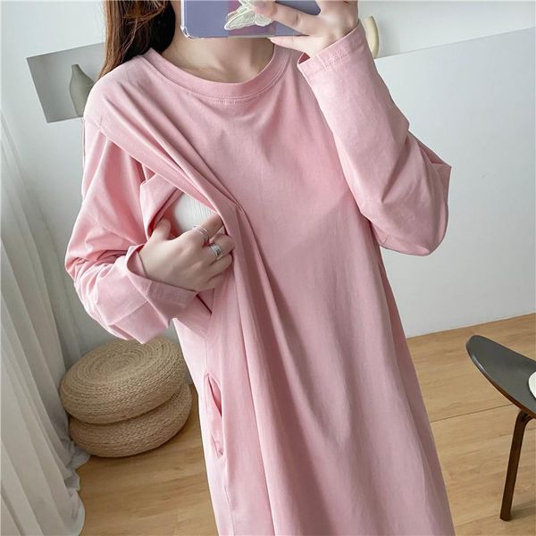 maternity dresses pregnant women long sleeve t-shirt dress pink back alphabet autumn clothes plus size nursing breastfeeding, White
maternity dresses pregnant women long sleeve t-shirt dress pink back alphabet autumn clothes plus size nursing breastfeeding, White