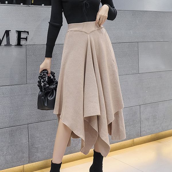 2021 irregular skirt high waist light brown knitting slim autumn new winter style thick elegant old fashion women qscu, Black;gray
2021 irregular skirt high waist light brown knitting slim autumn new winter style thick elegant old fashion women qscu, Black;gray