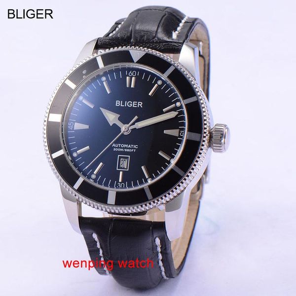 wristwatches bliger black bezel stainless steel case with dial 46mm automatic mens watch w1841, Slivery;brown
wristwatches bliger black bezel stainless steel case with dial 46mm automatic mens watch w1841, Slivery;brown