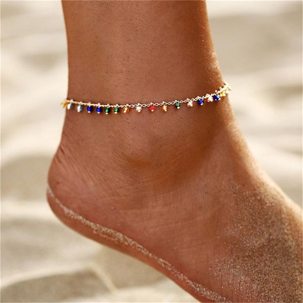 anklets colorful rice beads tassel pendant foot ornaments exquisite bohemian style handmade gold female models anklet jewelry wholesale, Red;blue 
anklets colorful rice beads tassel pendant foot ornaments exquisite bohemian style handmade gold female models anklet jewelry wholesale, Red;blue