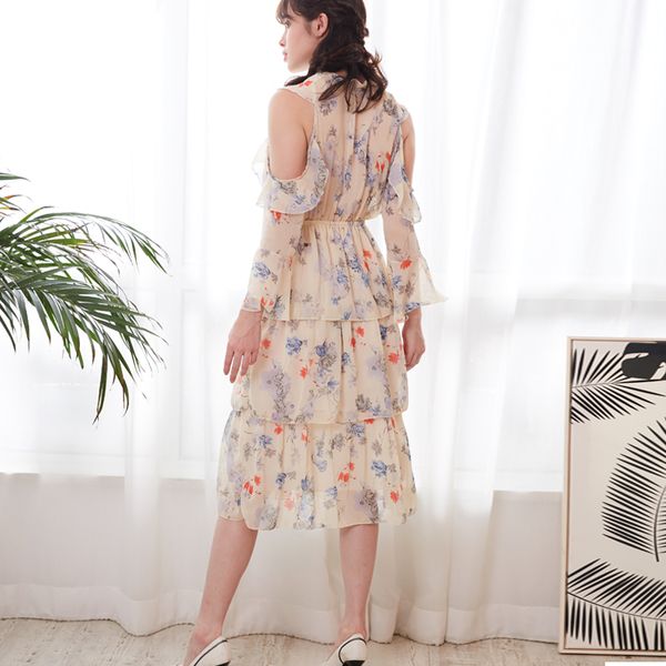 spring print chiffon dress women cold shoulder dress casual floral dress lace up hollow out vestidos, Black;gray
spring print chiffon dress women cold shoulder dress casual floral dress lace up hollow out vestidos, Black;gray