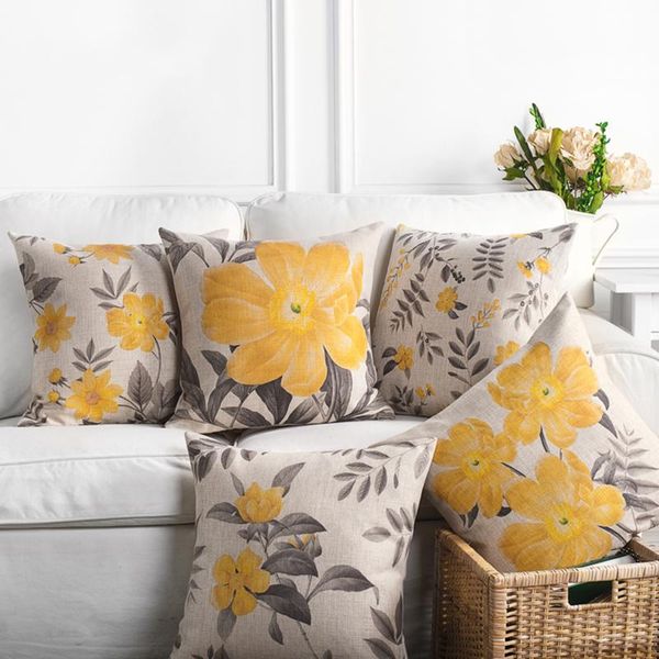 cushion/decorative pillow linen cover cushion vintage country yellow floral home decorative case 45x45cm cases
cushion/decorative pillow linen cover cushion vintage country yellow floral home decorative case 45x45cm cases