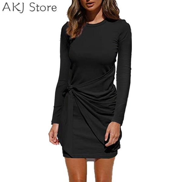casual dresses women solid color knotted ruched long sleeve dress, Black;gray
casual dresses women solid color knotted ruched long sleeve dress, Black;gray