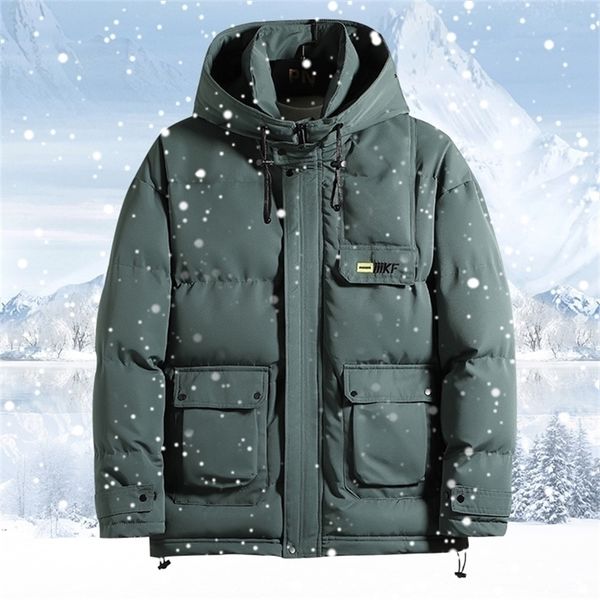 new winter men parka big pockets casual jacket hooded solid color mens thicken warm hooded down outwear coat windproof 201225, Black
new winter men parka big pockets casual jacket hooded solid color mens thicken warm hooded down outwear coat windproof 201225, Black