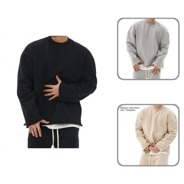 men's sweaters pullover fabulous plush hem loose sweatshirt quick dry male soft for work, White;black
men's sweaters pullover fabulous plush hem loose sweatshirt quick dry male soft for work, White;black