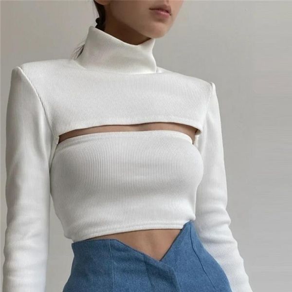 women's sweaters solid slim crop turtleneck 2021 autumn long sleeve hollow out basic sweater pullovers ladies fashion, White;black
women's sweaters solid slim crop turtleneck 2021 autumn long sleeve hollow out basic sweater pullovers ladies fashion, White;black