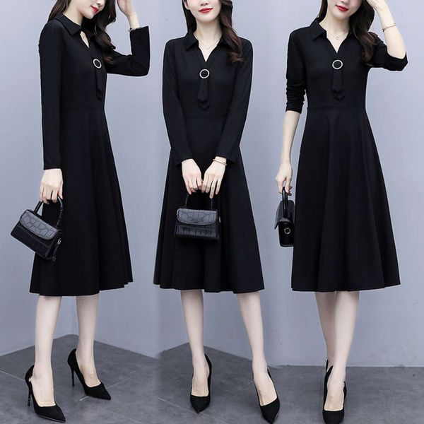 light luxury age large women's 2021 spring and autumn new dress reducing temperament fat sister cover belly show thin foreign style ski, Black;gray
light luxury age large women's 2021 spring and autumn new dress reducing temperament fat sister cover belly show thin foreign style ski, Black;gray