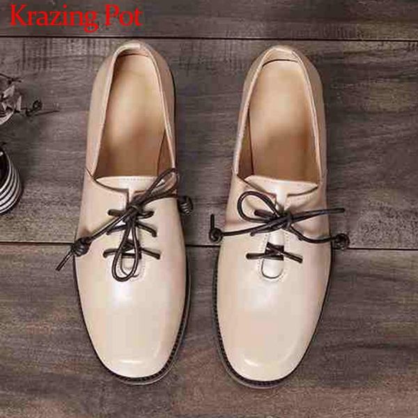 dress shoes krazing pot genuine leather design round toe med heels lace up women daily wear simple casual fashion big size pumps l16, Black
dress shoes krazing pot genuine leather design round toe med heels lace up women daily wear simple casual fashion big size pumps l16, Black