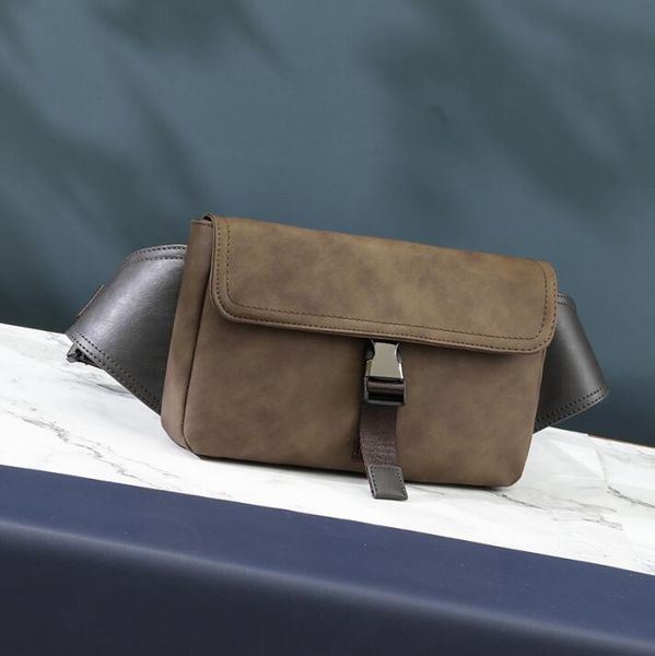 wholesale leathers mens shoulder bags outdoor sports leisure leather chest bag retro imitation old clamshell men pockets street personality