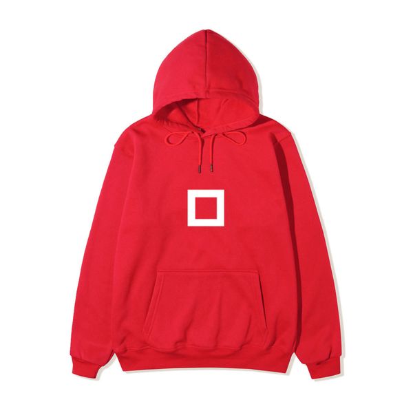squid game hoodie square cute print couple winter street wear funny anime, White;black