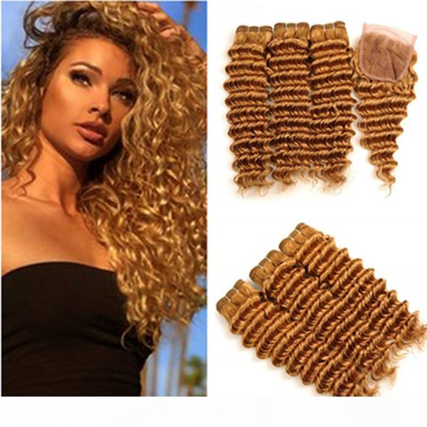 #27 honey blonde deep wave human hair 3bundles with closure strawberry blonde brazilian deep wavy human hair weaves with 4x4 lace closure, Black
#27 honey blonde deep wave human hair 3bundles with closure strawberry blonde brazilian deep wavy human hair weaves with 4x4 lace closure, Black