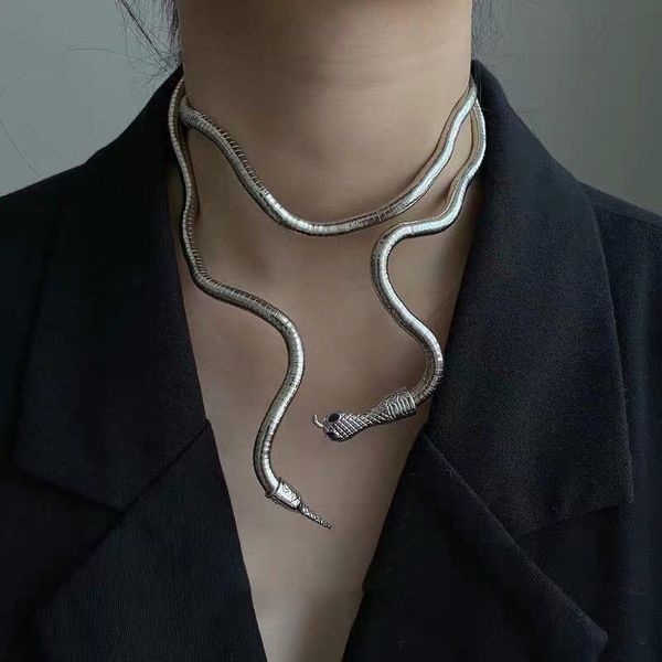 chains fashion open casual style snake-shaped design necklace ladies collar personality exaggerated punk for women jewelry, Silver
chains fashion open casual style snake-shaped design necklace ladies collar personality exaggerated punk for women jewelry, Silver