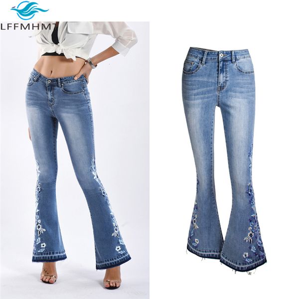 2021 new european america style trouser high waist floral embroidery premium wide leg flare women skinny plus size retro denim pant adtr, Blue
2021 new european america style trouser high waist floral embroidery premium wide leg flare women skinny plus size retro denim pant adtr, Blue