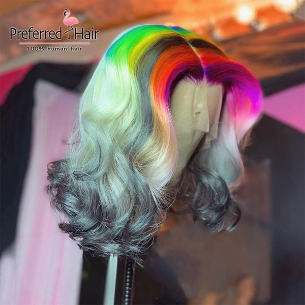 lace wigs preferred rainbow color short human hair purple red green highlight wig brazilian remy transparent bob for women, Black;brown
lace wigs preferred rainbow color short human hair purple red green highlight wig brazilian remy transparent bob for women, Black;brown