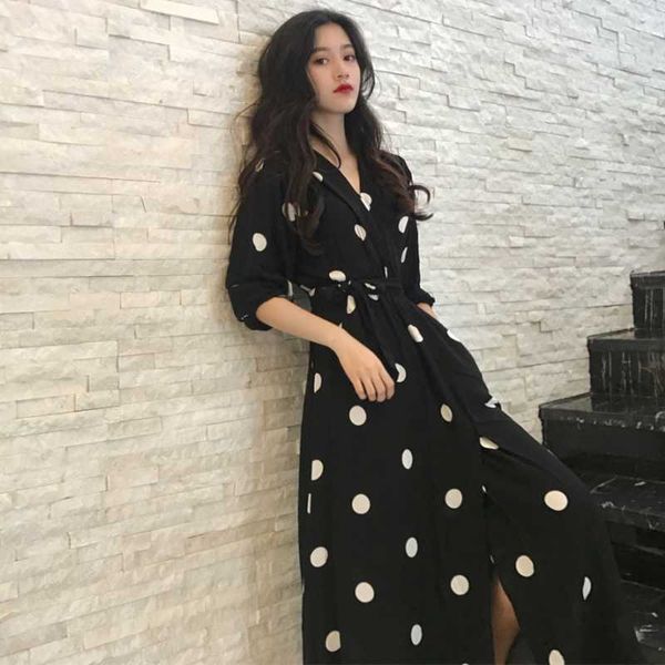 autumn chic women black dress vintage circle dot slim v neck lantern half sleeve tunic chiffon long dresses elegant vestido 210526, Black;gray
autumn chic women black dress vintage circle dot slim v neck lantern half sleeve tunic chiffon long dresses elegant vestido 210526, Black;gray