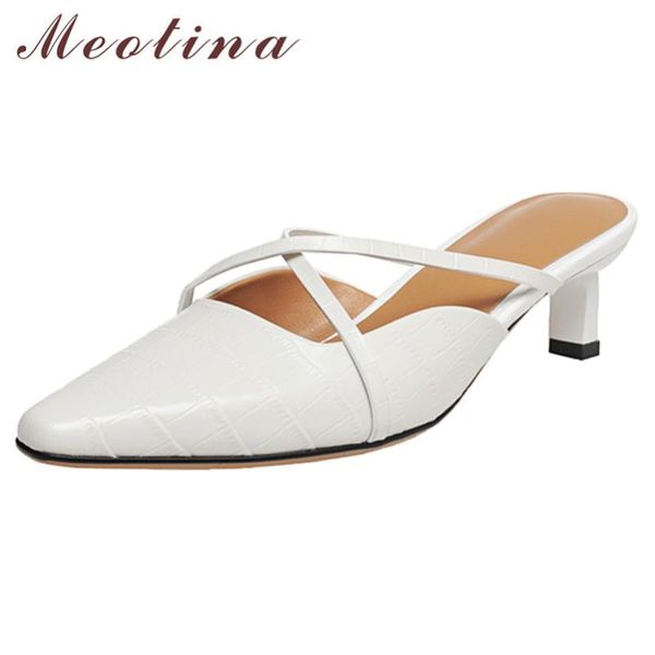 dress shoes meotina pumps women genuine leather high heel mules pointed toe stiletto heels footwear female summer white big size 40, Black
dress shoes meotina pumps women genuine leather high heel mules pointed toe stiletto heels footwear female summer white big size 40, Black